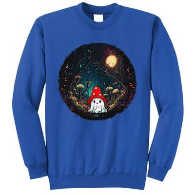 Vintage Cute Ghost Mushroom Forest Halloween Gothic Painting Sweatshirt