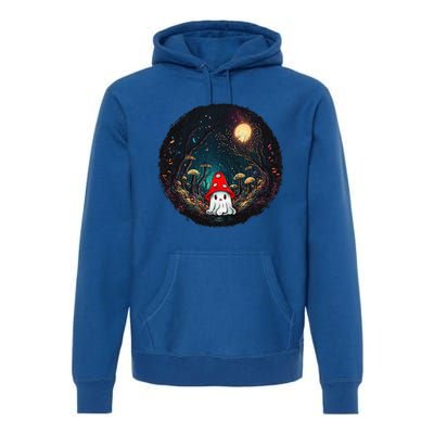 Vintage Cute Ghost Mushroom Forest Halloween Gothic Painting Premium Hoodie