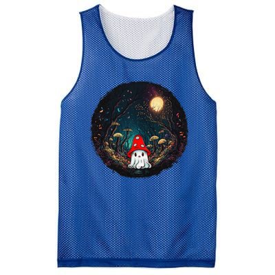 Vintage Cute Ghost Mushroom Forest Halloween Gothic Painting Mesh Reversible Basketball Jersey Tank