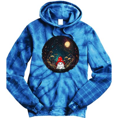 Vintage Cute Ghost Mushroom Forest Halloween Gothic Painting Tie Dye Hoodie