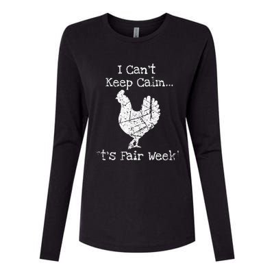 Vintage Chicken Graphic Fun Fair & Livestock Week Poultry Womens Cotton Relaxed Long Sleeve T-Shirt