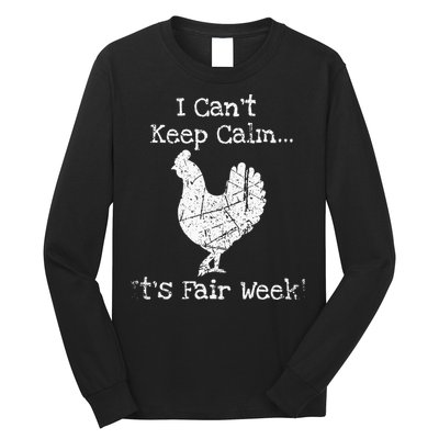 Vintage Chicken Graphic Fun Fair & Livestock Week Poultry Long Sleeve Shirt