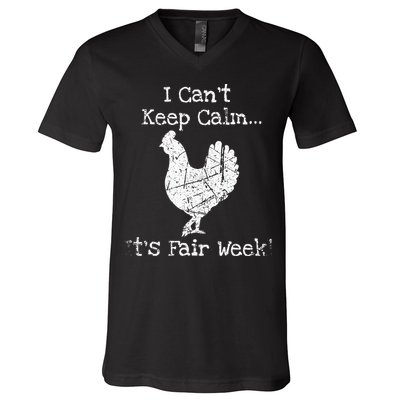 Vintage Chicken Graphic Fun Fair & Livestock Week Poultry V-Neck T-Shirt