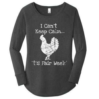 Vintage Chicken Graphic Fun Fair & Livestock Week Poultry Women's Perfect Tri Tunic Long Sleeve Shirt