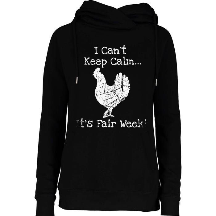 Vintage Chicken Graphic Fun Fair & Livestock Week Poultry Womens Funnel Neck Pullover Hood