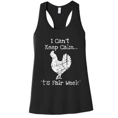 Vintage Chicken Graphic Fun Fair & Livestock Week Poultry Women's Racerback Tank