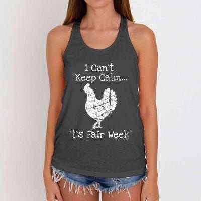 Vintage Chicken Graphic Fun Fair & Livestock Week Poultry Women's Knotted Racerback Tank