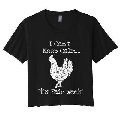 Vintage Chicken Graphic Fun Fair & Livestock Week Poultry Women's Crop Top Tee