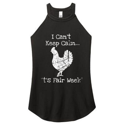 Vintage Chicken Graphic Fun Fair & Livestock Week Poultry Women's Perfect Tri Rocker Tank