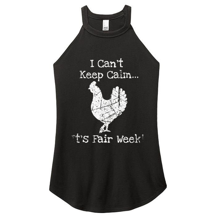 Vintage Chicken Graphic Fun Fair & Livestock Week Poultry Women's Perfect Tri Rocker Tank