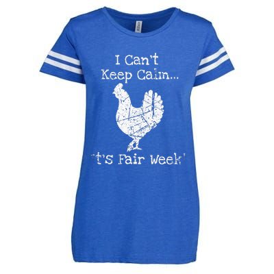 Vintage Chicken Graphic Fun Fair & Livestock Week Poultry Enza Ladies Jersey Football T-Shirt