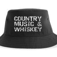 Vintage Country Gift For Men Funny Country Music & Whiskey Sustainable Bucket Hat