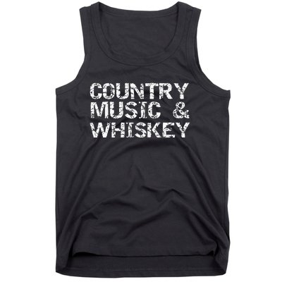 Vintage Country Gift For Men Funny Country Music & Whiskey Tank Top