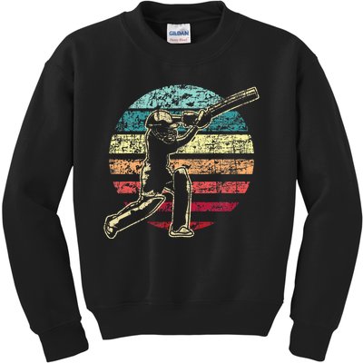 Vintage Cricket Game Cricketer Cricketing Batting  Kids Sweatshirt