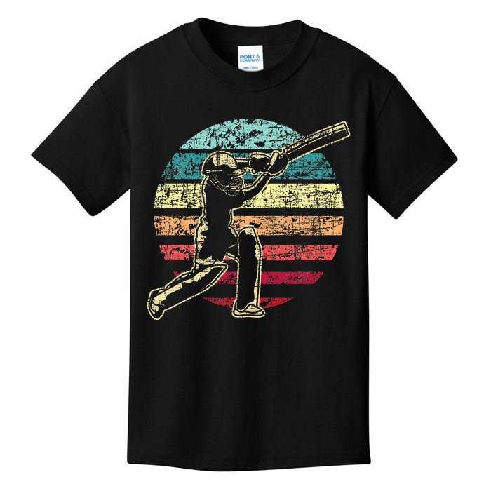 Vintage Cricket Game Cricketer Cricketing Batting  Kids T-Shirt