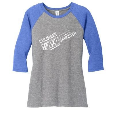 Vintage Culinary Gangster Funny Sous Chef Cook Cooking Gift Women's Tri-Blend 3/4-Sleeve Raglan Shirt