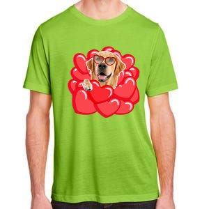 Valentines Cool Gift Dog Lover Golden Retriever Funny Gift Mom Couple Him Cute G Adult ChromaSoft Performance T-Shirt