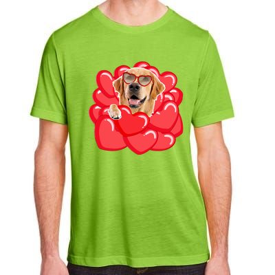 Valentines Cool Gift Dog Lover Golden Retriever Funny Gift Mom Couple Him Cute G Adult ChromaSoft Performance T-Shirt