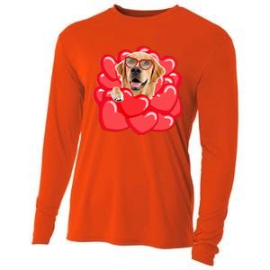 Valentines Cool Gift Dog Lover Golden Retriever Funny Gift Mom Couple Him Cute G Cooling Performance Long Sleeve Crew