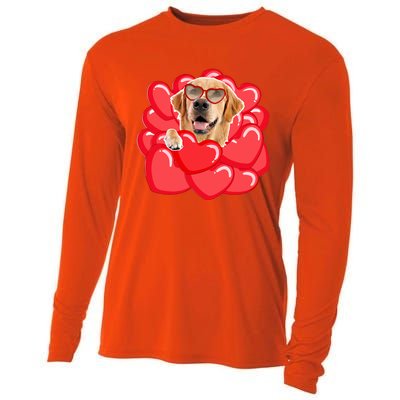 Valentines Cool Gift Dog Lover Golden Retriever Funny Gift Mom Couple Him Cute G Cooling Performance Long Sleeve Crew