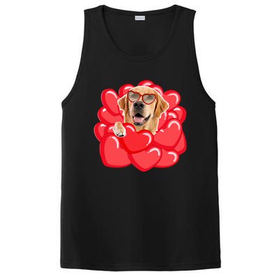 Valentines Cool Gift Dog Lover Golden Retriever Funny Gift Mom Couple Him Cute G PosiCharge Competitor Tank