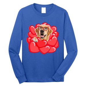 Valentines Cool Gift Dog Lover Golden Retriever Funny Gift Mom Couple Him Cute G Long Sleeve Shirt