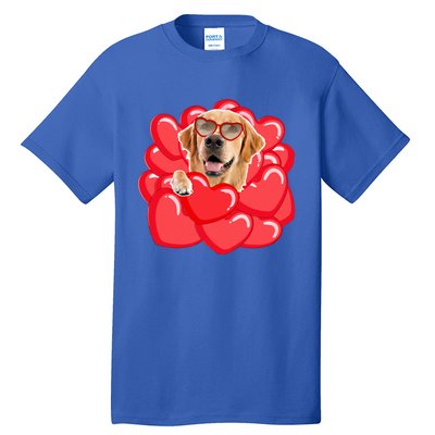 Valentines Cool Gift Dog Lover Golden Retriever Funny Gift Mom Couple Him Cute G Tall T-Shirt