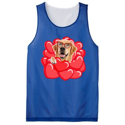 Valentines Cool Gift Dog Lover Golden Retriever Funny Gift Mom Couple Him Cute G Mesh Reversible Basketball Jersey Tank