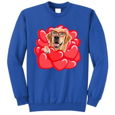 Valentines Cool Gift Dog Lover Golden Retriever Funny Gift Mom Couple Him Cute G Tall Sweatshirt