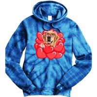 Valentines Cool Gift Dog Lover Golden Retriever Funny Gift Mom Couple Him Cute G Tie Dye Hoodie