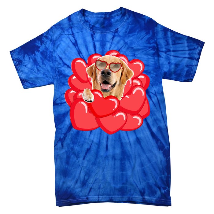 Valentines Cool Gift Dog Lover Golden Retriever Funny Gift Mom Couple Him Cute G Tie-Dye T-Shirt