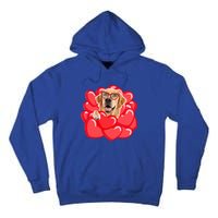 Valentines Cool Gift Dog Lover Golden Retriever Funny Gift Mom Couple Him Cute G Tall Hoodie