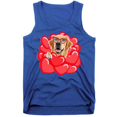 Valentines Cool Gift Dog Lover Golden Retriever Funny Gift Mom Couple Him Cute G Tank Top