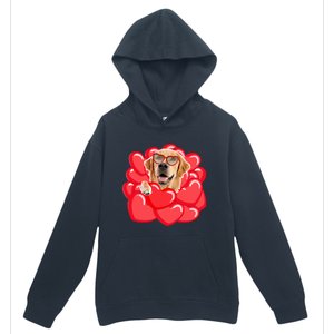 Valentines Cool Gift Dog Lover Golden Retriever Funny Gift Mom Couple Him Cute G Urban Pullover Hoodie