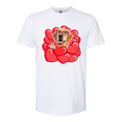 Valentines Cool Gift Dog Lover Golden Retriever Funny Gift Mom Couple Him Cute G Softstyle CVC T-Shirt