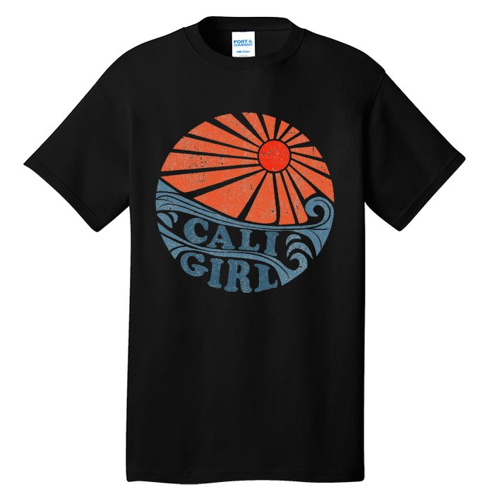 Vintage Cali Girl Retro Beach California Vacation Womens Tall T-Shirt