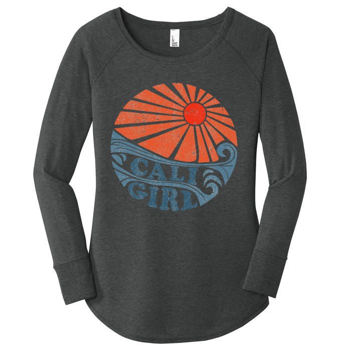 Vintage Cali Girl Retro Beach California Vacation Womens Women's Perfect Tri Tunic Long Sleeve Shirt