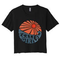 Vintage Cali Girl Retro Beach California Vacation Womens Women's Crop Top Tee