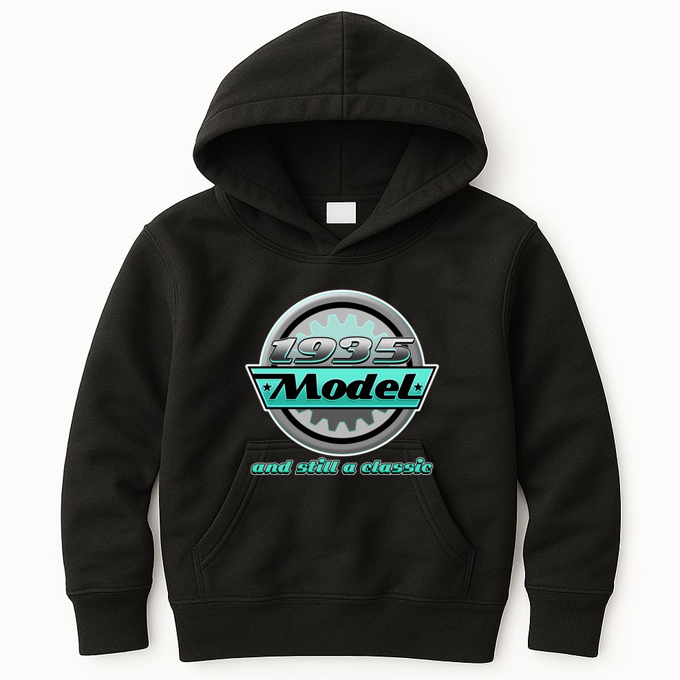 Vintage Car Gear 1935 Model And Still A Classic 90th Birthday Kids Hoodie