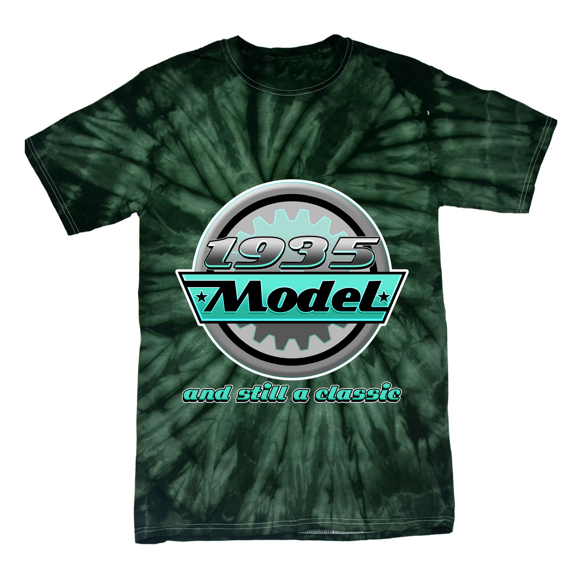 Vintage Car Gear 1935 Model And Still A Classic 90th Birthday Tie-Dye T-Shirt