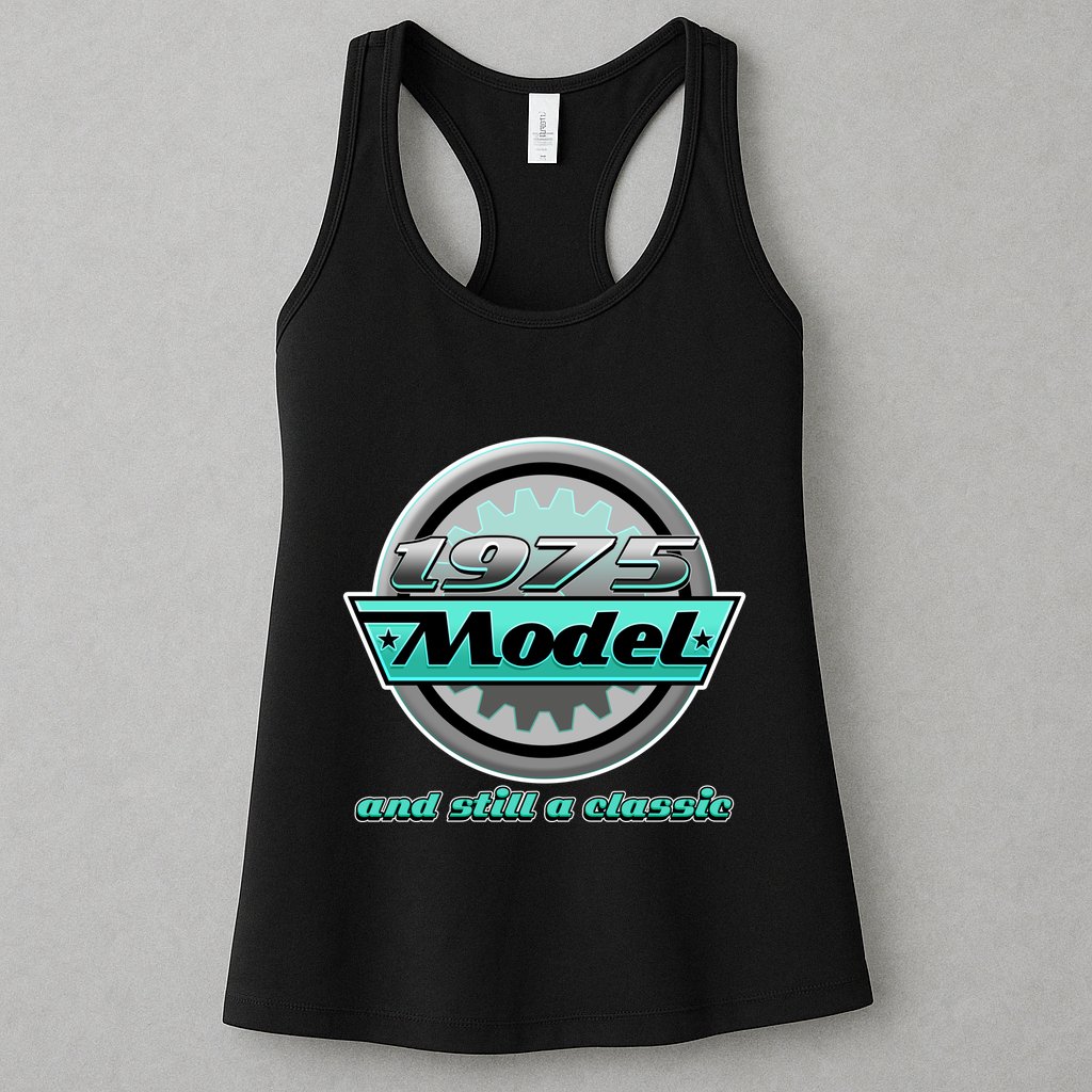 Vintage Car Gear 1975 Model And Still A Classic 50th Birthday Womens Tank Top