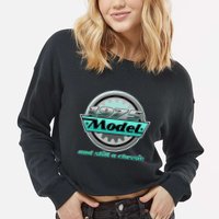 Vintage Car Gear 1975 Model And Still A Classic 50th Birthday Cropped Pullover Crew