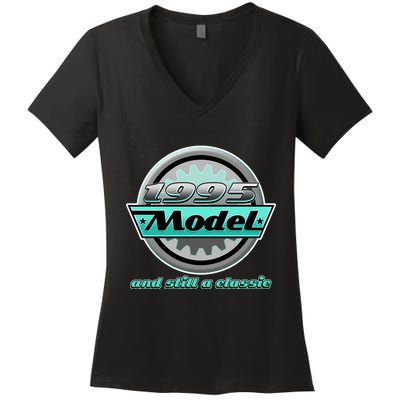 Vintage Car Gear 1995 Model And Still A Classic 30th Birthday Women's V-Neck T-Shirt
