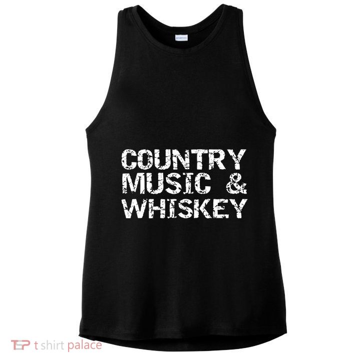 Vintage Country Gift For Men Funny Country Music Whiskey Ladies PosiCharge Tri-Blend Wicking Tank
