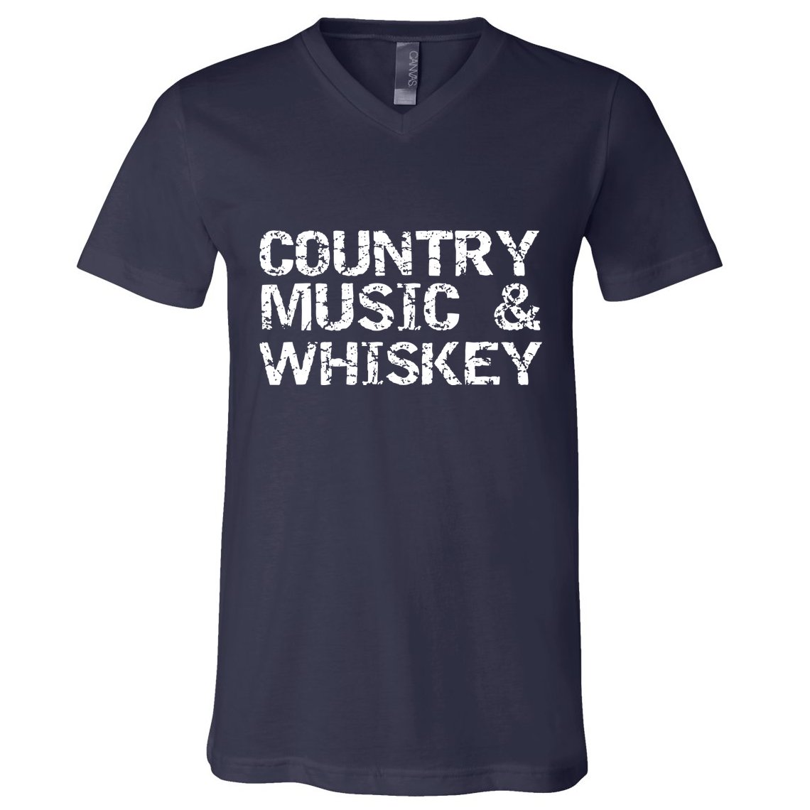 Vintage Country Gift For Men Funny Country Music Whiskey V-Neck T-Shirt