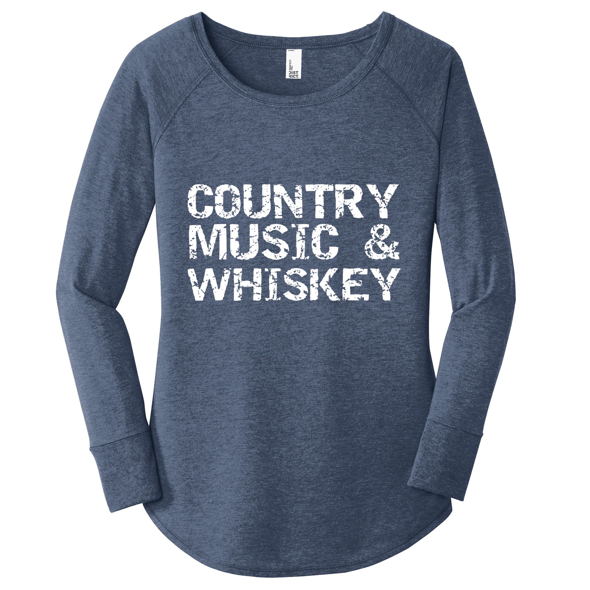 Vintage Country Gift For Men Funny Country Music Whiskey Women's Perfect Tri Tunic Long Sleeve Shirt