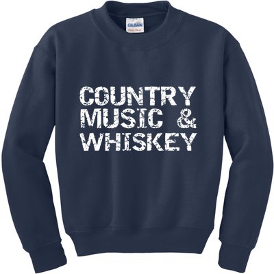 Vintage Country Gift For Men Funny Country Music Whiskey Kids Sweatshirt