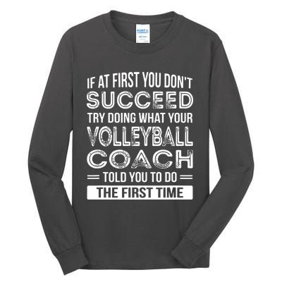 Volleyball Coach Gift Funny Thank You Gift Tall Long Sleeve T-Shirt