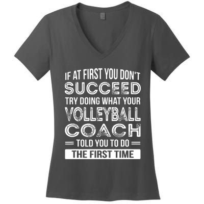 Volleyball Coach Gift Funny Thank You Gift Women's V-Neck T-Shirt