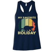 Vintage Cute Groundhog Favorite Holiday Happy Groundhog Day Women's Racerback Tank